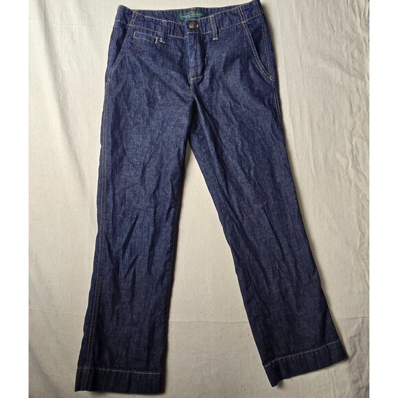 Denim - Lauren Jeans Co Womens 2 Mid Rise Denim Blue Dark Straight Zip Pants